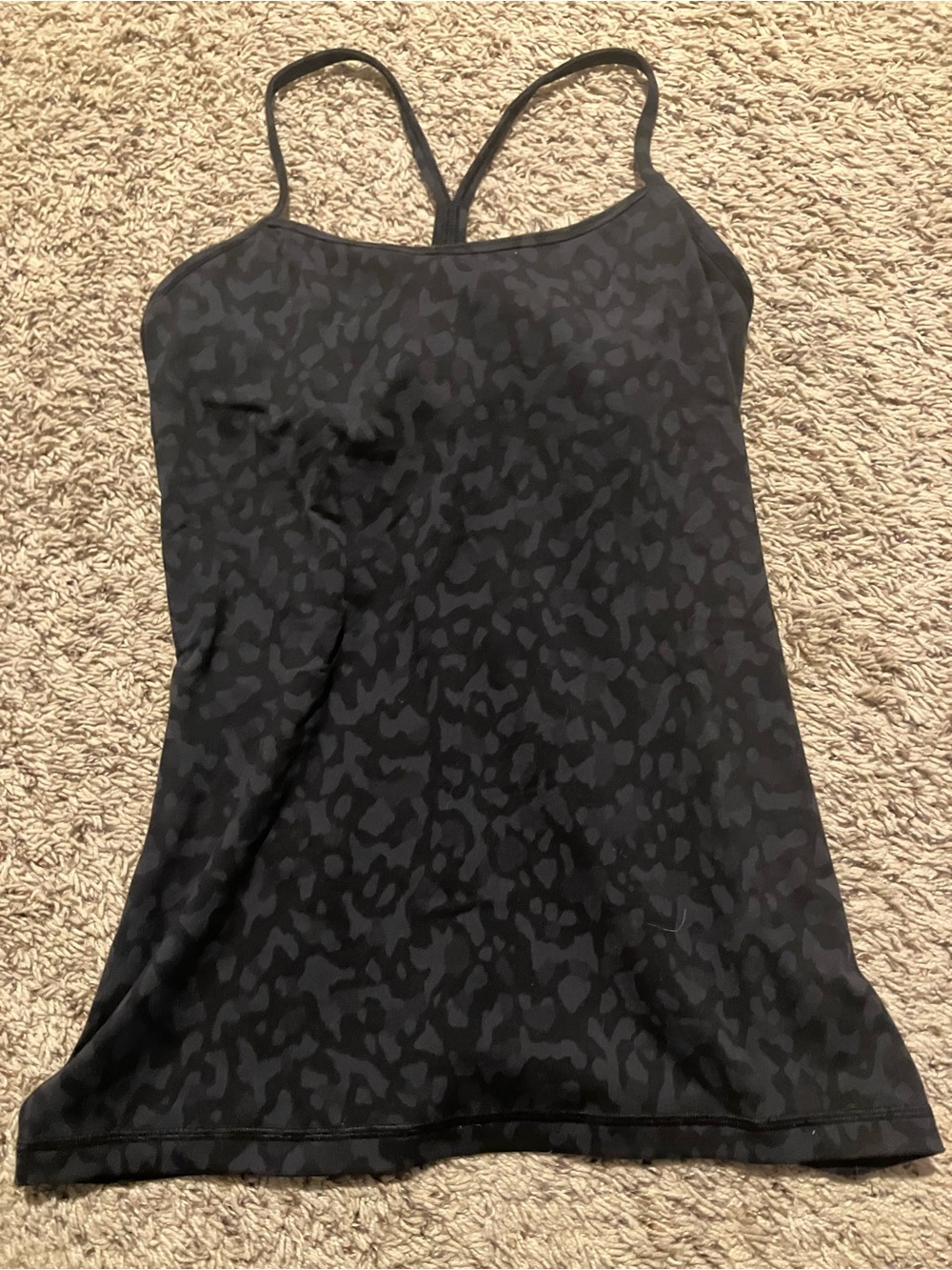 Women’s Black Leopard Print Strappy Tank Top Lululemon
